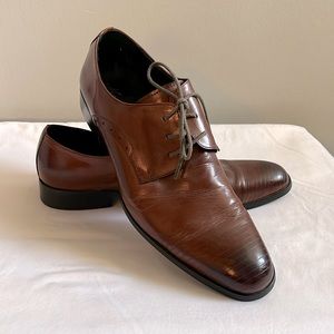 Kenneth Cole New York dark brown leather oxford lace up dress shoes